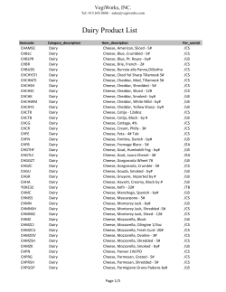 Dairy Product List