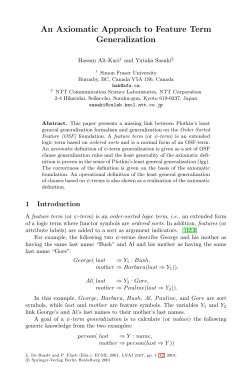 An Axiomatic Approach to Feature Term - Hassan Aït-Kaci