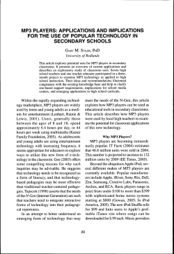 mp3 players: applications and implications for the use
