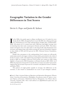 Geographic Variation in the Gender Differences in Test Scores