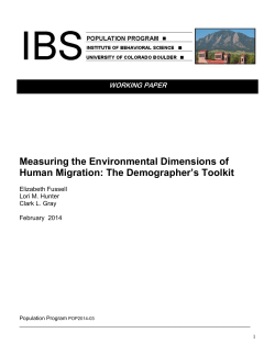 Measuring the Environmental Dimensions of Human Migration: The