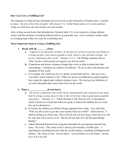 How Can I Live a Fulfilling Life? The character of Aslan the lion