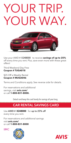 AVIS Year-Round Savings Coupon