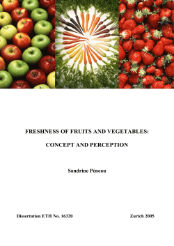 freshness of fruits and vegetables: concept and perception