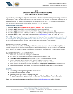 2017 CAYUCOS BEACH JUNIOR LIFEGUARD VOLUNTEER AIDE