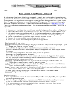 Student lab report - Cary Institute of Ecosystem Studies