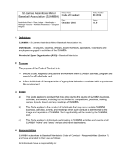 SJAMBA Code of Conduct Policy 2016