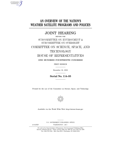 AN OVERVIEW OF THE NATION`S WEATHER SATELLITE