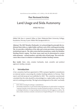Land Usage and Siida Autonomy