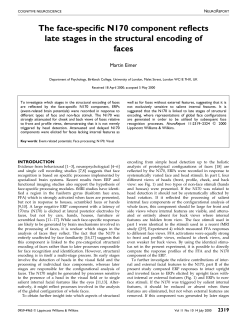 The face-specific N170 component reflects late stages in the