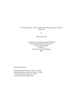 On With the Dance: Nation, Culture, and Popular