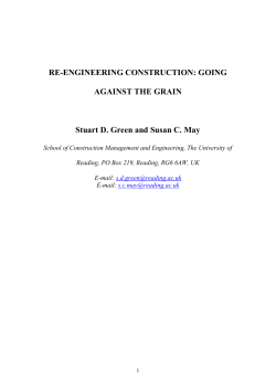 Re-engineering Construction: Going Against the Grain