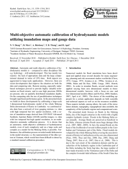 Multi-objective automatic calibration of hydrodynamic models