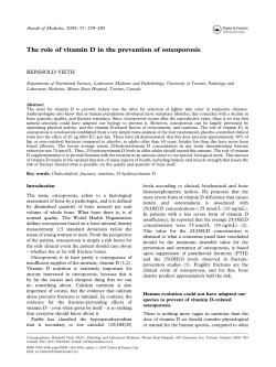The role of vitamin D in the prevention of osteoporosis