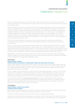 Stakeholder engagement - Umicore