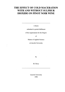 The effect of cold maceration with and without sulphur dioxide on