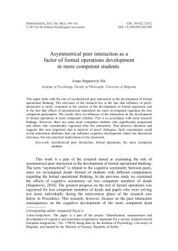Asymmetrical peer interaction as a factor of formal operations