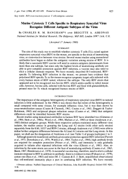 Marine Cytotoxic T Cells Specific to Respiratory Syncytial Virus