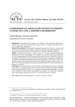 COMPARISON OF AMINO ACID CONTENT IN FROZEN P