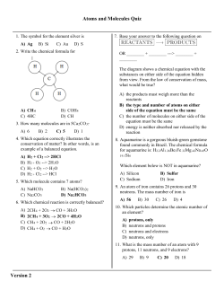 Atoms and Molecules Quiz Version 2