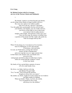 Eva`s Song By Michael Gurian (with Eva Lassman, survivor of the
