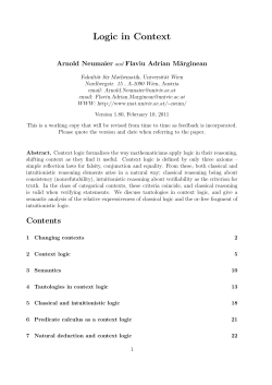 Logic in Context - Fakult&auml;t f&uuml;r Mathematik