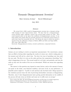 Dynamic Disappointment Aversion!