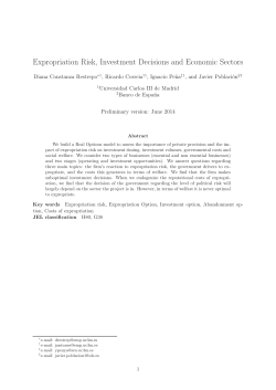 Expropriation Risk, Investment Decisions and Economic Sectors