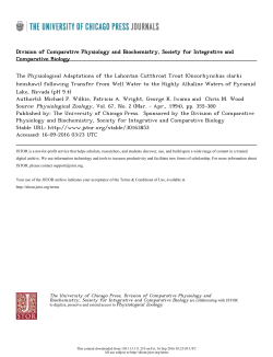 The Physiological Adaptations of the Lahontan Cutthroat Trout
