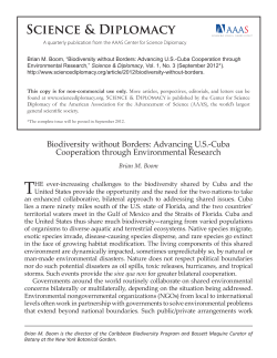 Biodiversity without Borders: Advancing U.S.