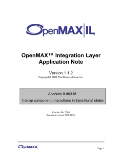 OpenMAX IL 1.1.2 Application Note 318