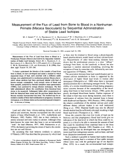 Measurement of the Flux of Lead from Bone to Blood in a