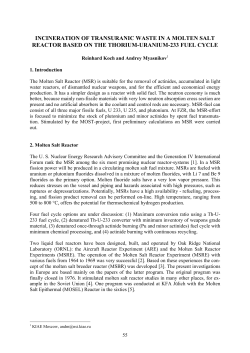incineration of transuranic waste in a molten salt reactor