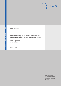Explaining the Organizational Structure of Large Law Firms