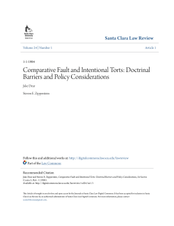Comparative Fault and Intentional Torts: Doctrinal Barriers and