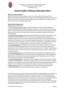 General health of kidneys