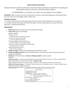 Group Scripture and Mosaic Instructions