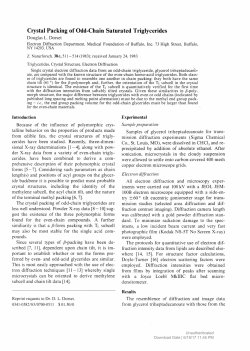 Crystal Packing of Odd-Chain Saturated Triglycerides