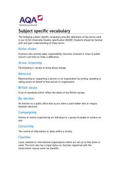 GCSE Citizenship Subject specific vocabulary