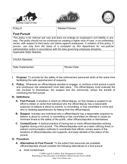 Foot Pursuit - Honor the Badge Police Training LLC