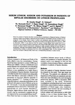 serum lithium, sodium at{d potassium in patients of bipolar disorders