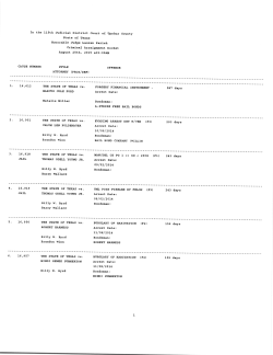 Criminal Arraignment Docket 08/25/2015