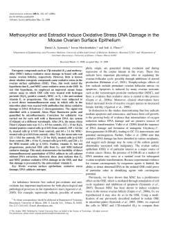 Methoxychlor and Estradiol Induce Oxidative