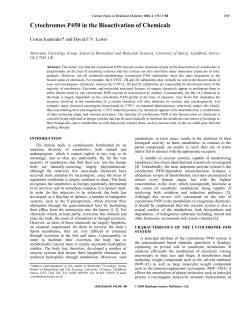 Cytochromes P450 in the Bioactivation of Chemicals