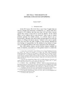 do tell! the rights of donor-conceived offspring