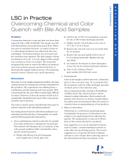 LSC in Practice Overcoming Chemical and Color Quench with Bile
