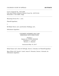 COLORADO COURT OF APPEALS 2017COA72 Court of Appeals