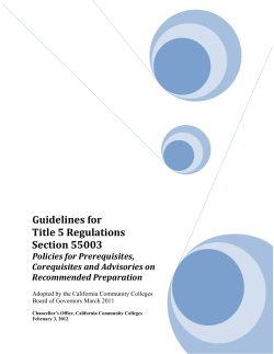 Guidelines for Title 5 Regulations Section 55003
