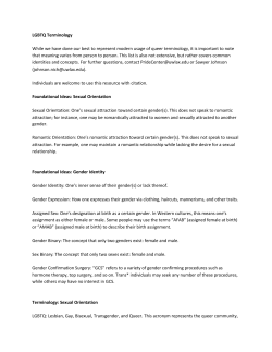 LGBTQ Terminology While we have done our best to represent