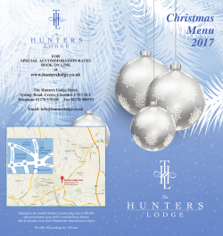 Christmas Menu 2017 - The Hunters Lodge Hotel, Crewe